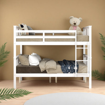 Lit double superposé au-dessus d'un lit double avec échelle pour meubles de chambre à coucher, chambre d'amis