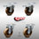 4 Inch SS High Temp Phenolic Top Plate Caster Set 2 Total Lock Brakes SCC