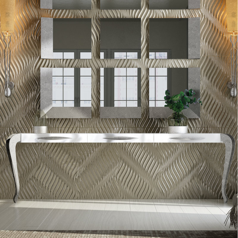 Saphire C11-02 avec Miroir, Argent, H 30 po x l 47 po x P 16 po