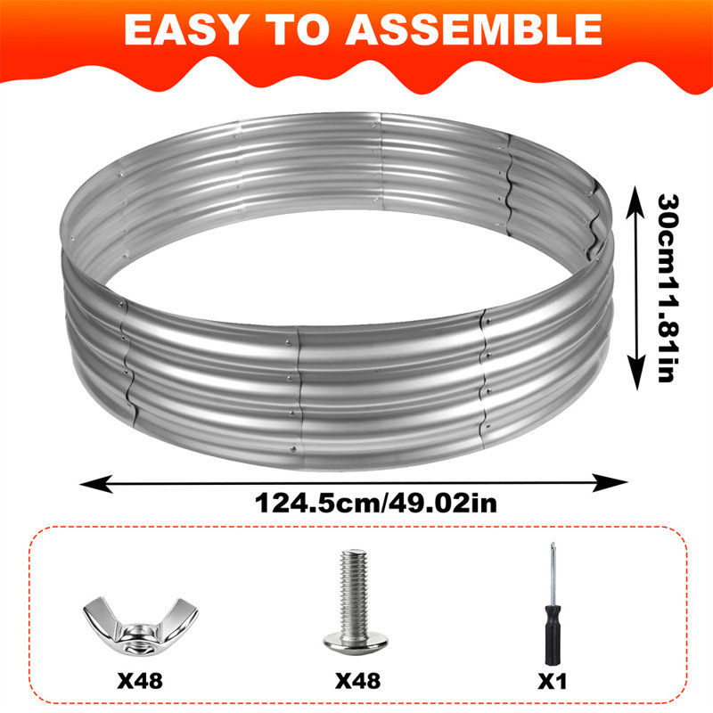 4FT Galvanized Steel Fire Pit Ring
