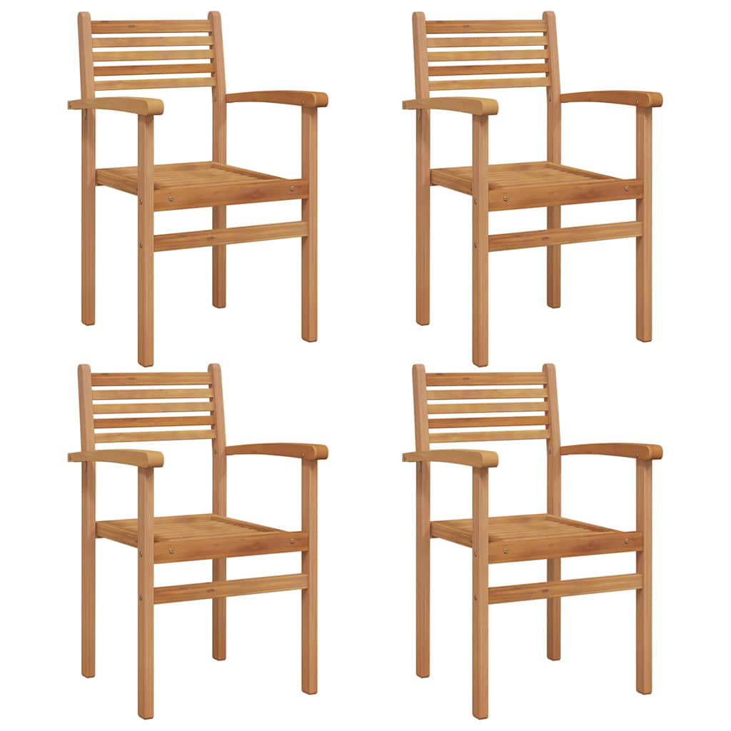 Vidaxl Garden Stacking Chairs 4 Pcs Brown 55.5 X 55.5 X 90 Cm