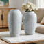 Vase de table en céramique fait à la main, texture granulaire et vase en céramique à finition mate avec glacis tacheté, texture naturelle simple et pièce de décor de style minimaliste (ensemble de 2)