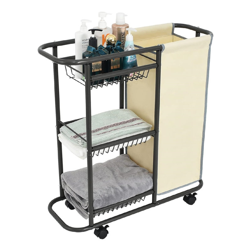 Chariot de tri de linge pour vêtements, Beige