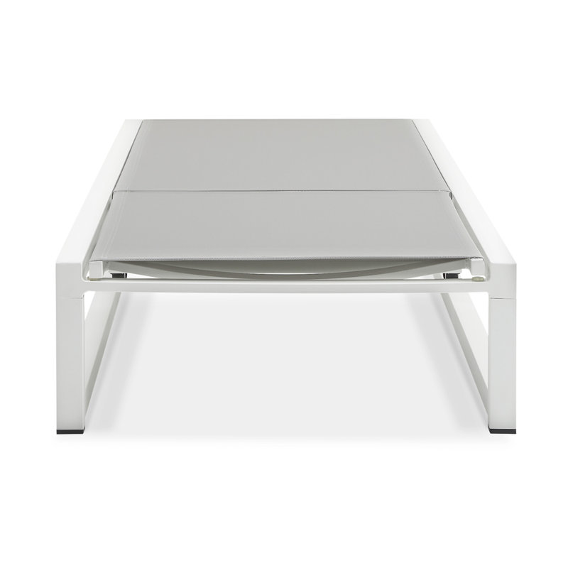 5-Level Adjustable 2-Piece Outdoor Chaise Lounge, 2, White