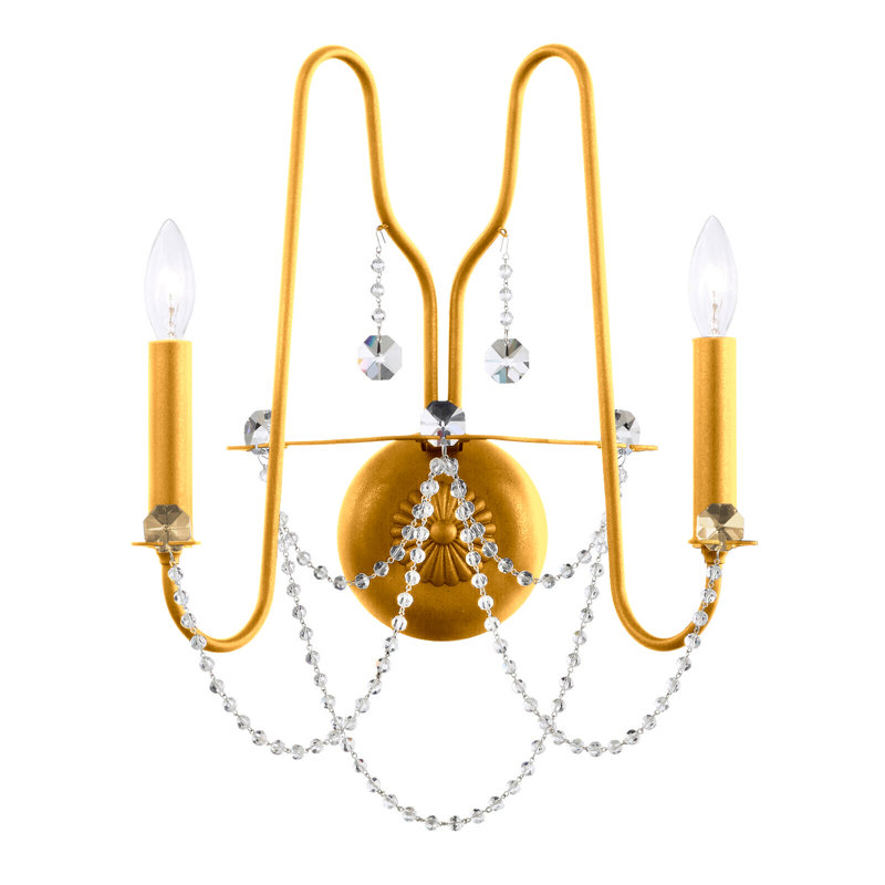 Esmery Candle Wall Light, French Gold, Optic Crystal
