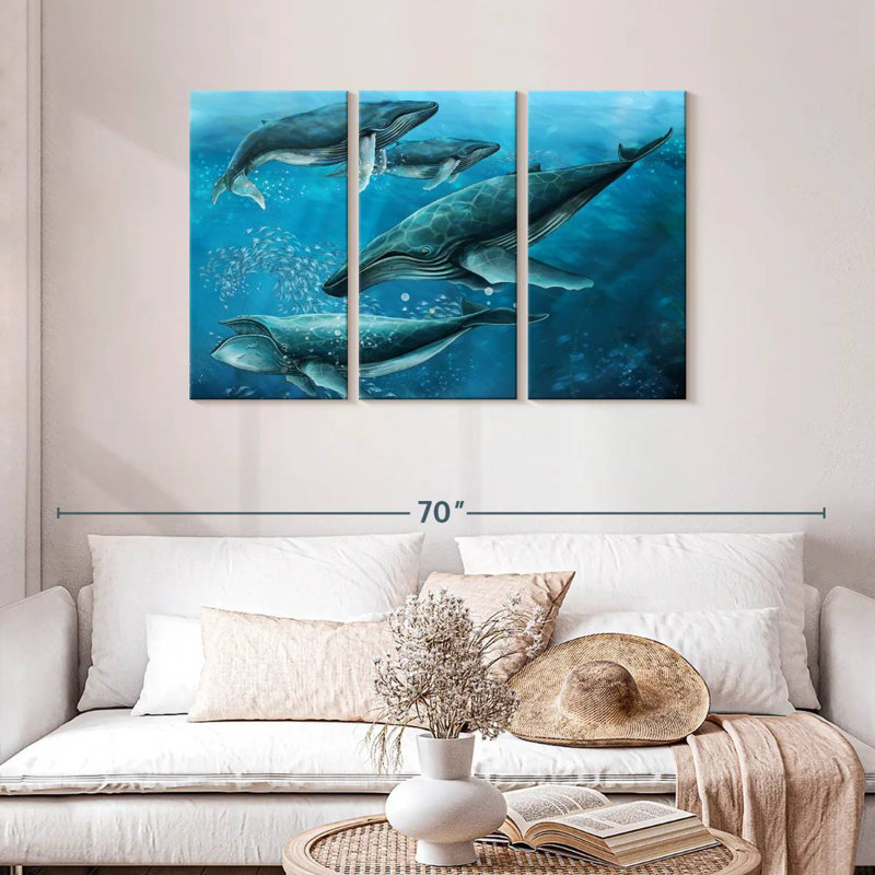 Brampt Pod Of Humpback Whales, 28" H x 45" W