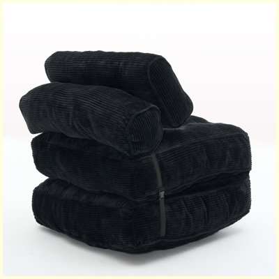 Fauteuil-lit convertible pliant une place avec oreiller, matelas pliable et support dorsal, canapé de sol portatif