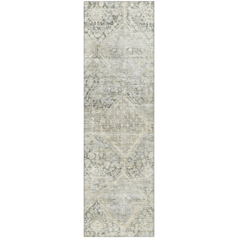 Premium Machine Washable Bucz AMF1745 Geometric Rug, Runner 2'3" x 7'6"