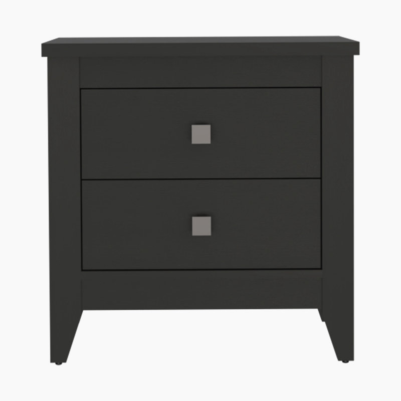 15.8974'' W Wood Nightstand, Black