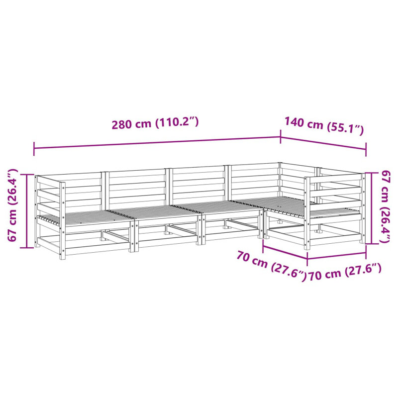 Garden Sofa, Dark Brown