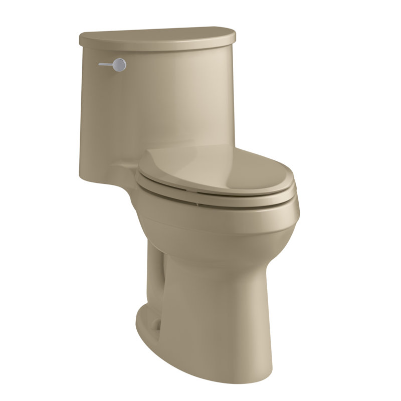 Adair 1.28 GPF Water Efficient Elongated One-Piece toilet (Seat Included), Ice Grey, Left-Hand