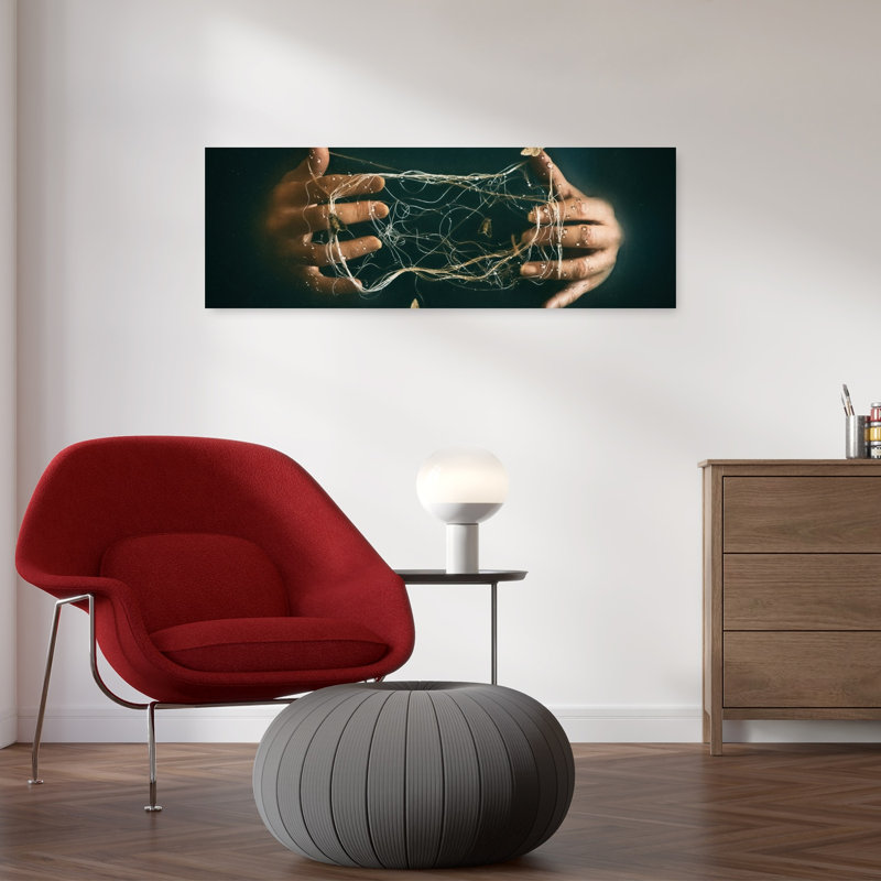 Ethereal Hands Moths Web Delicate Dreamy Ethereal Moth Spider Nature Wall Art, 12" H x 36" W
