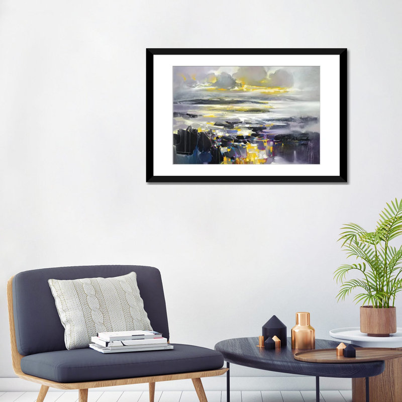 «Matter III», reproduction sur toile, Papier d'art encadré noir, Blanc, H 24 po x l 32 po x P 1 po