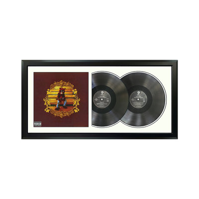 Kanye West «The College Dropout», double disque encadré avec passe-partout noir