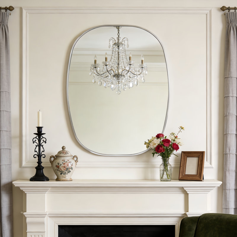 Miroir de salle de bain mural 24 po x 32 po, Argent