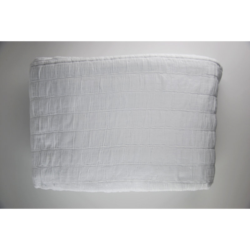 Relax Row Cotton Standard Coverlet, Twin Coverlet, White