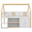 Lit mezzanine multifonctionnel avec tablettes et armoires de rangement
