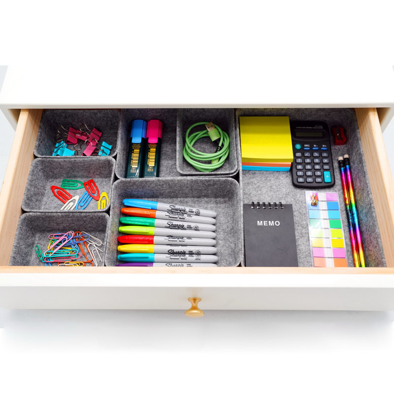 2.4'' H x 7.9'' W x 10.8'' D Organizer Set, Gray