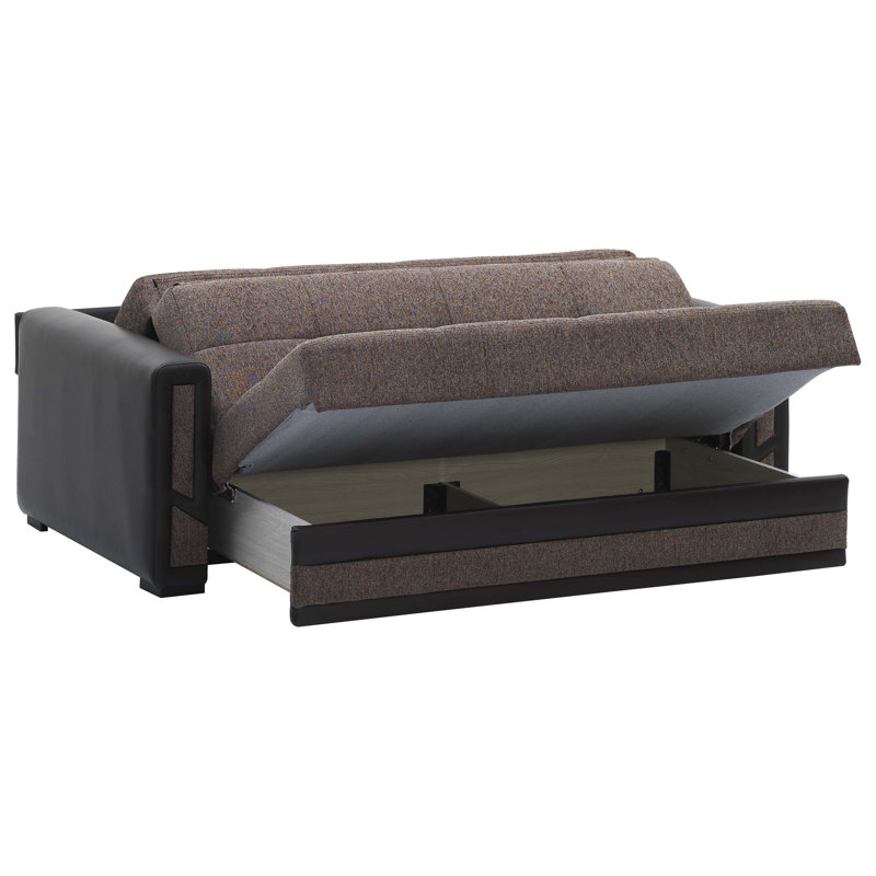 78'' Upholstered Convertible Sofa, Brown Chenille