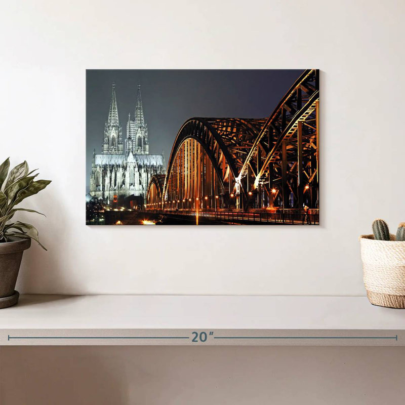 Pont vers la cathédrale de Cologne, H 8 po x l 12 po