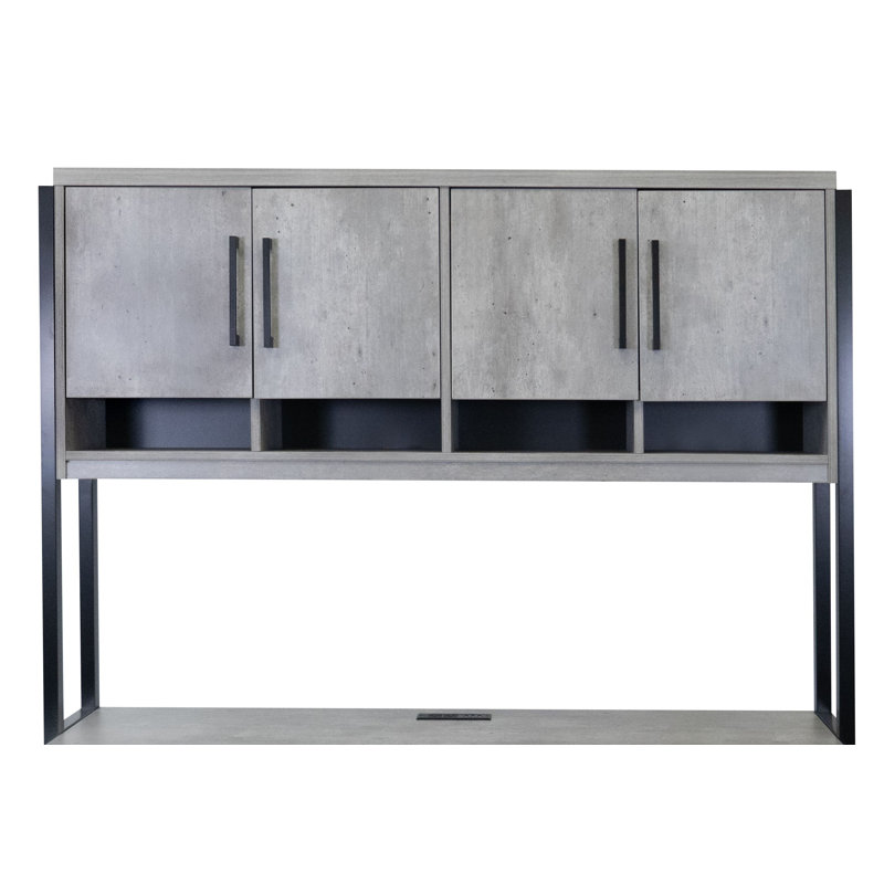 47" H x 72" W x 12" D Desk Hutch, Concrete Gray
