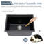 Évier de service encastré en quartz noir 24 po Moccoo-133704487
