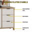 Armoire de rangement cannelée avec 2 portes et 3 tiroirs Zaire