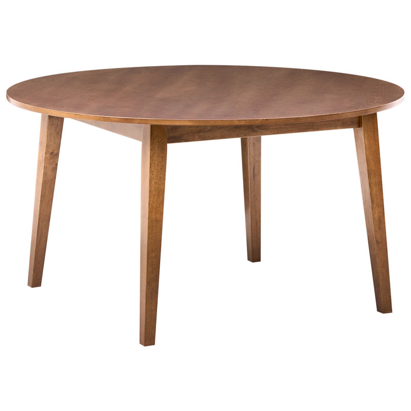 Round Solid Wood Base Dining Table, Dark Brown