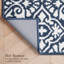 Feya Machine Woven Synthetic Damask Aera Rug in Blue/White-1218787836