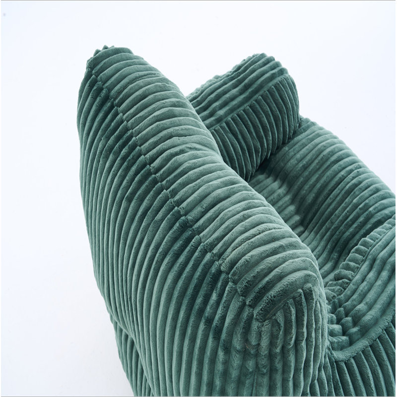 Fauteuil à billes Soft Velvetoy, Velours côtelé vert