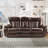 Saneela 84.6'' Wide Breathable Leather Pillow Top Arm Power Reclining Sofa with Diamond Stitching-725609837