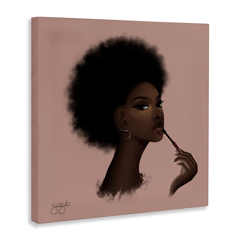 Glam Girl avec toile brillant à lèvres, design par Sierra Siler, H 17 po x l 17 po