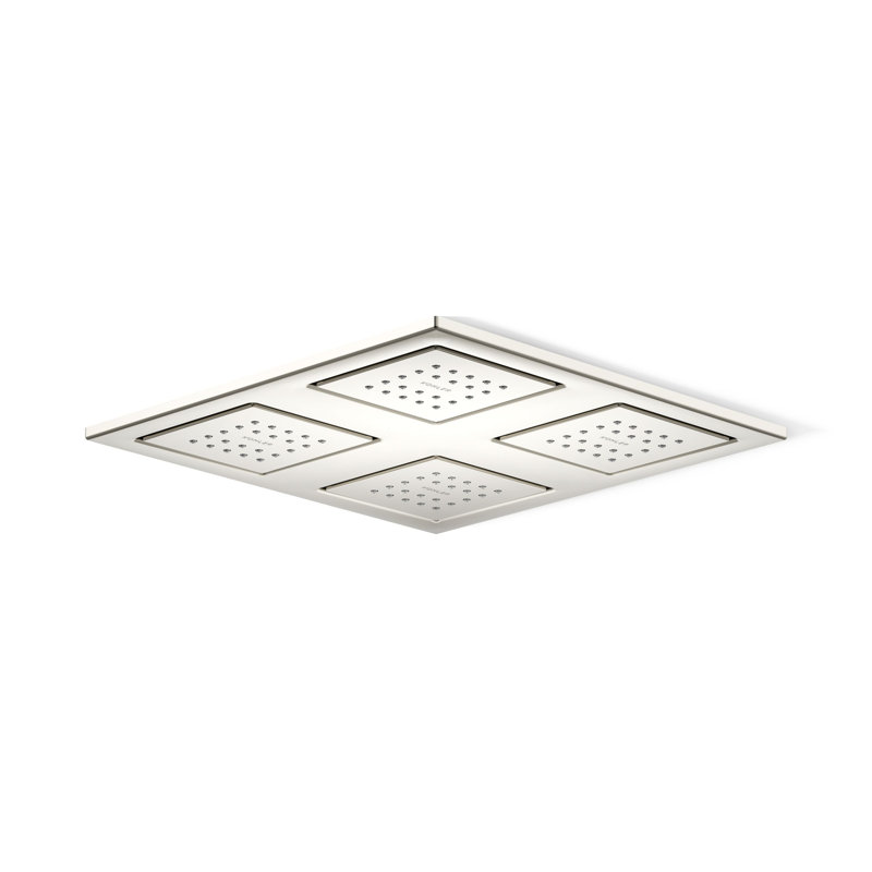 WaterTile Rain Overhead Showering Panel with 4 22-Nozzle Sprayheads, Vibrant Polished Nickel