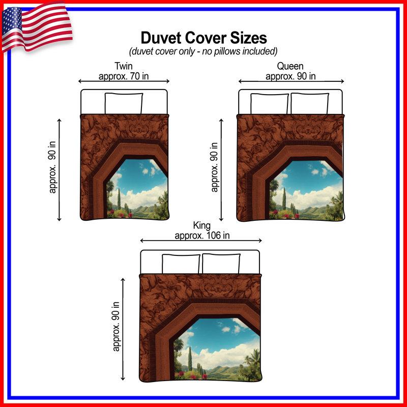 Housses de couette octogonales pour paysage, Grand lit