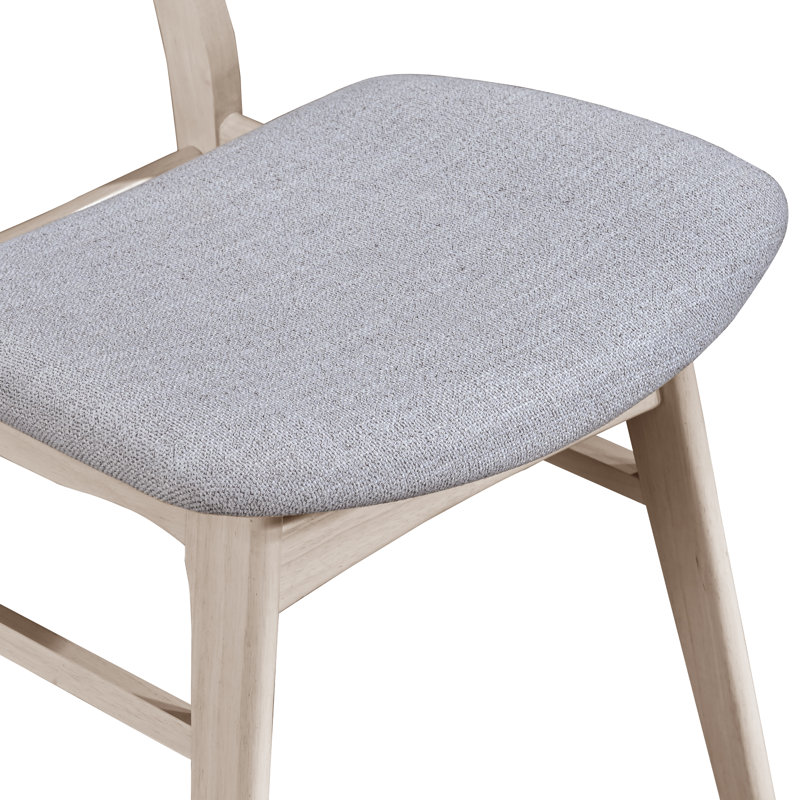 Ensemble de salle à manger en bois avec table rectangulaire et chaises Lyan, Gris / Blanc, 5 pièces: table, 4 chaises