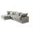 118.5" Down Filled  Modular Sectional Sofa With Storage Ottoman For Living Room, Light Grey-1830417554