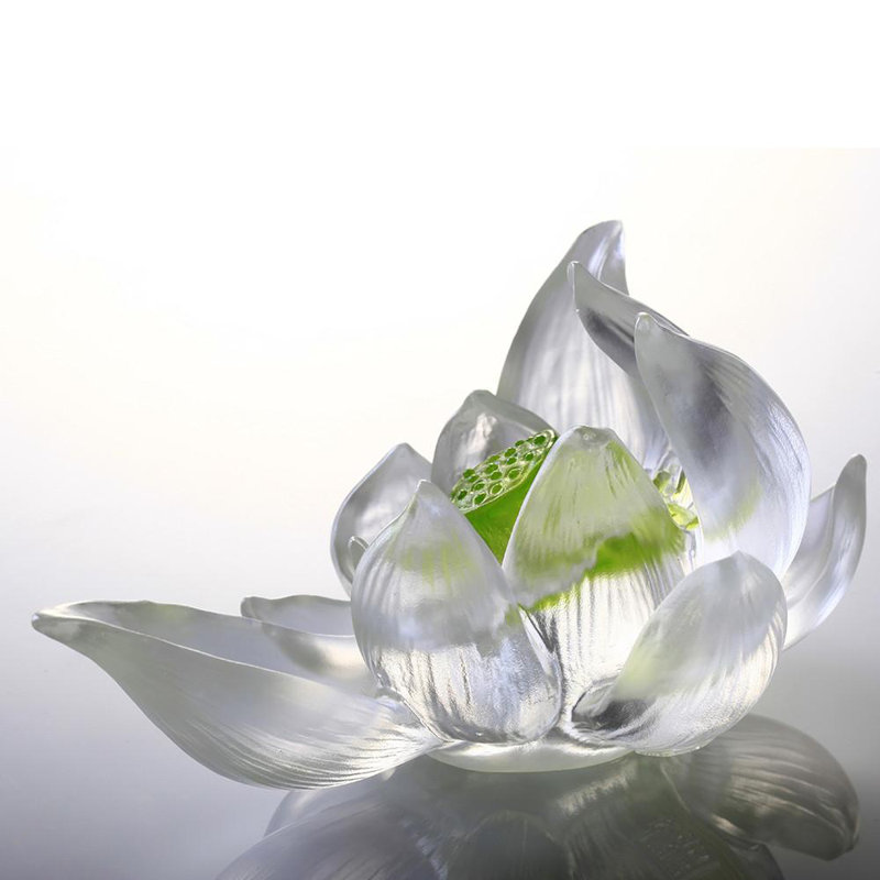 Your Tranquil Heart Crystal Lotus Flower Sculpture
