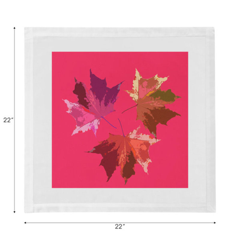 Autumn Leaves Cotton Blend Square Napkins, Plum