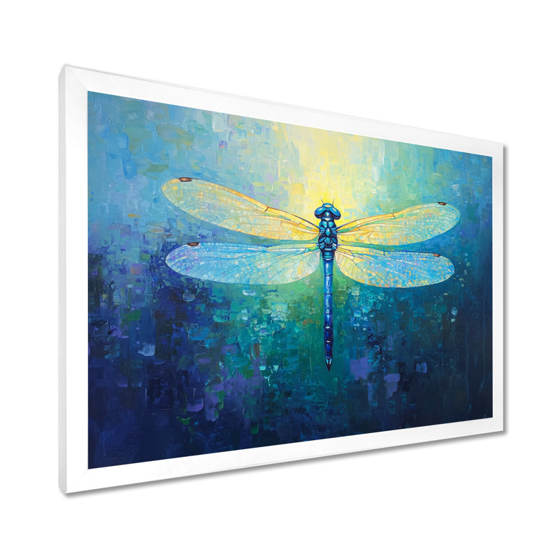 Libellules, ailes iridescentes II - libellule, art mural, H 16 po x l 32 po, Blanc
