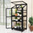 Serre portative en bois avec tablettes réglables, structure froide sur roulettes pour l'intérieur et l'extérieur-113732147