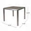 Repas d'extérieur en aluminium anodisé - Plateau en faux bois - Carré gris - 35