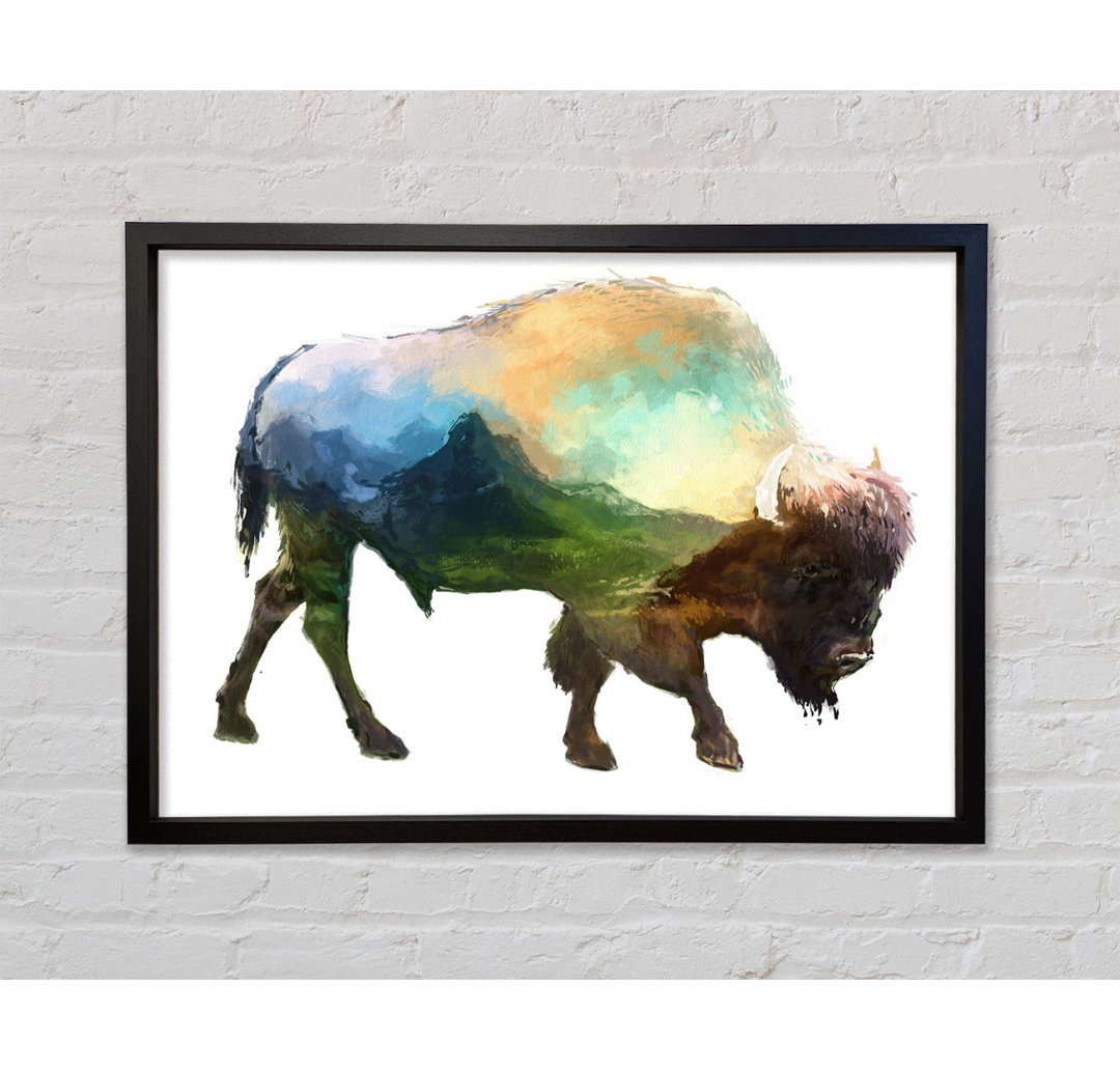 Der Bison des Universums - Einzelner Bilderrahmen Kunstdrucke auf Leinwand