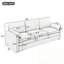 Canapé rembourré 3 places avec coussin moelleux-1054153232