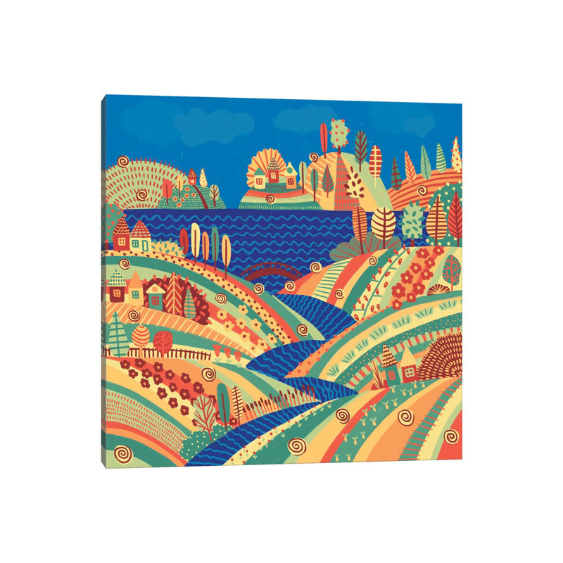 Village On The Hill by Alisa Galitsyna - Wrapped Canvas Print, 30.48 cm H x 30.48 cm W