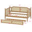 Classic Design Daybed Featuring a Pull-Out Trundle for Small Areas and Visitor Accommodation-609261735