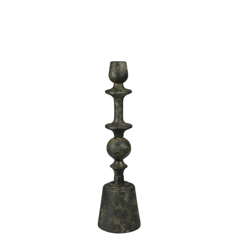Bastia Taper Holder, Green Patina - Sm, 13.5" H x 3.5" W x 3.5" D