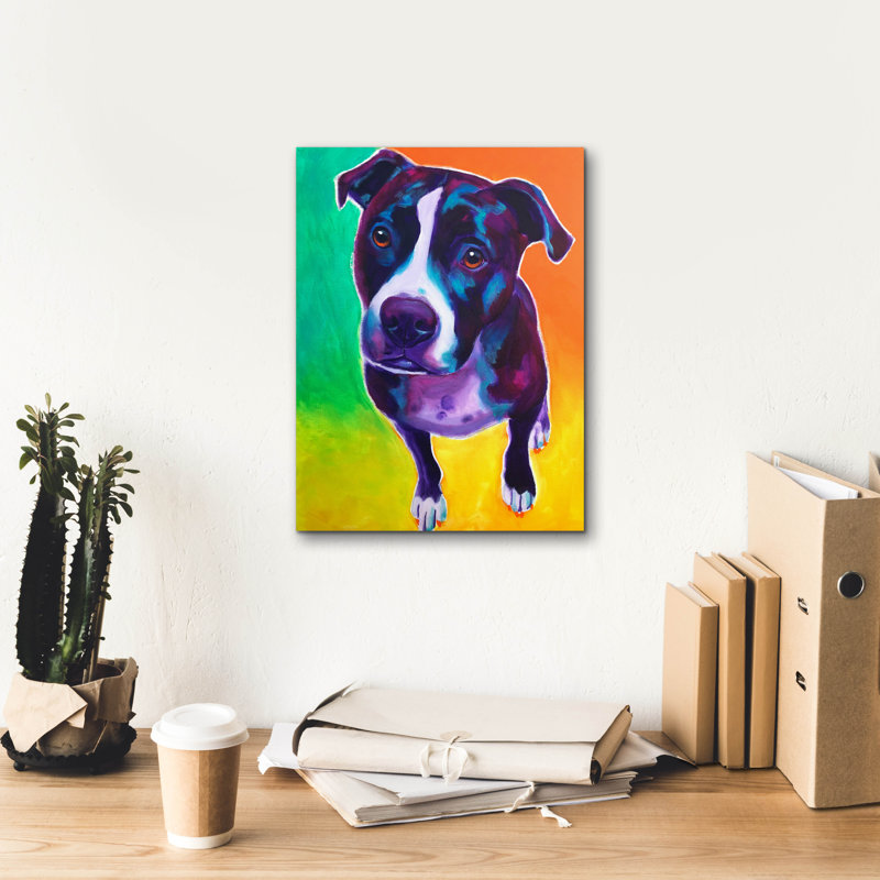 «Pit Bull - Truman» par Dawg Painter, H 16 po x l 12 po x P 0,75 po