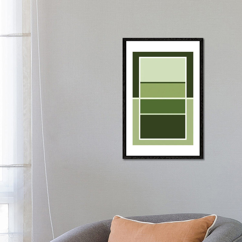 Volleyball Court In Green by Beth Bordelon - Gallery-Wrapped Canvas Giclée on Canvas, Black Floater Framed