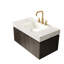 Meuble-lavabo de salle de bain, meuble de rangement flottant en contreplaqué avec tiroir et porte, plateau en pierre frittée Carrara et lavabo en céramique avec 3 trous de robinet pré-percés, pré-assemblé-133039633