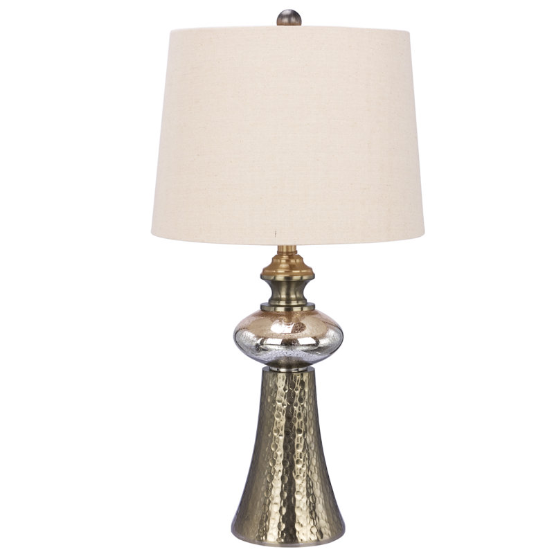 Lampe de table en métal et verre Priyank 27 po